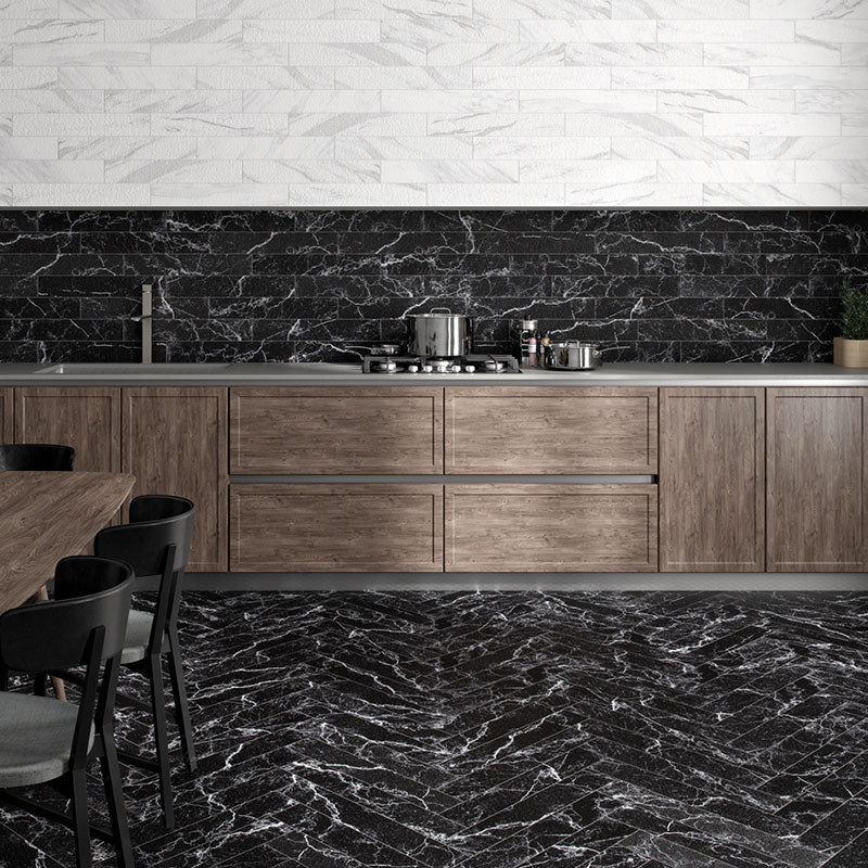 QDI Surfaces Albion 4" x 24" Porcelain Tile Black