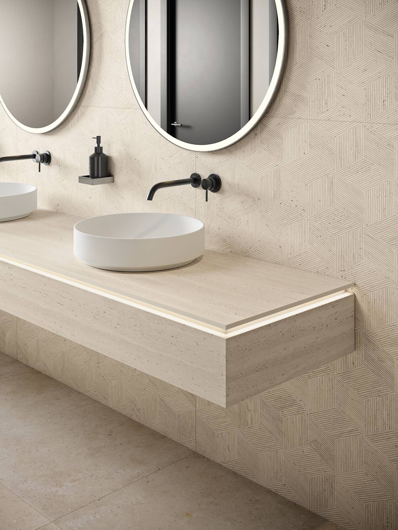 Bedrosians Sensi Roma Cube Deco 24" x 48" Porcelain Tile