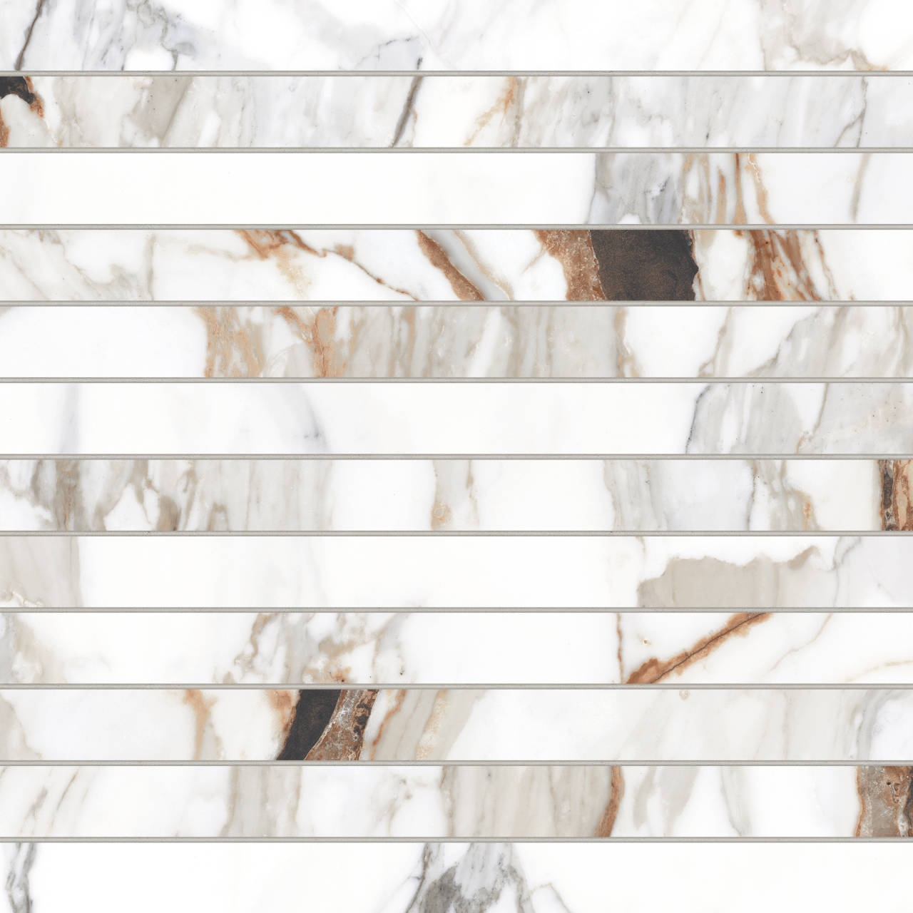 Bedrosians Prati 1 x 12 12" x 12" Porcelain Mosaic