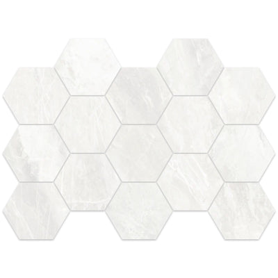 Happy Floors Bernini Hexagon 10" x 14" Porcelain Mosaic