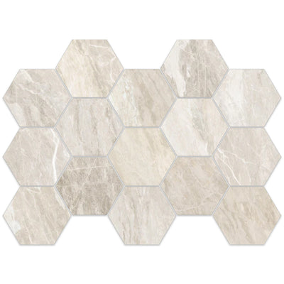 Happy Floors Bernini Hexagon 10" x 14" Porcelain Mosaic