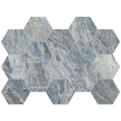 Happy Floors Bernini Hexagon 10" x 14" Porcelain Mosaic