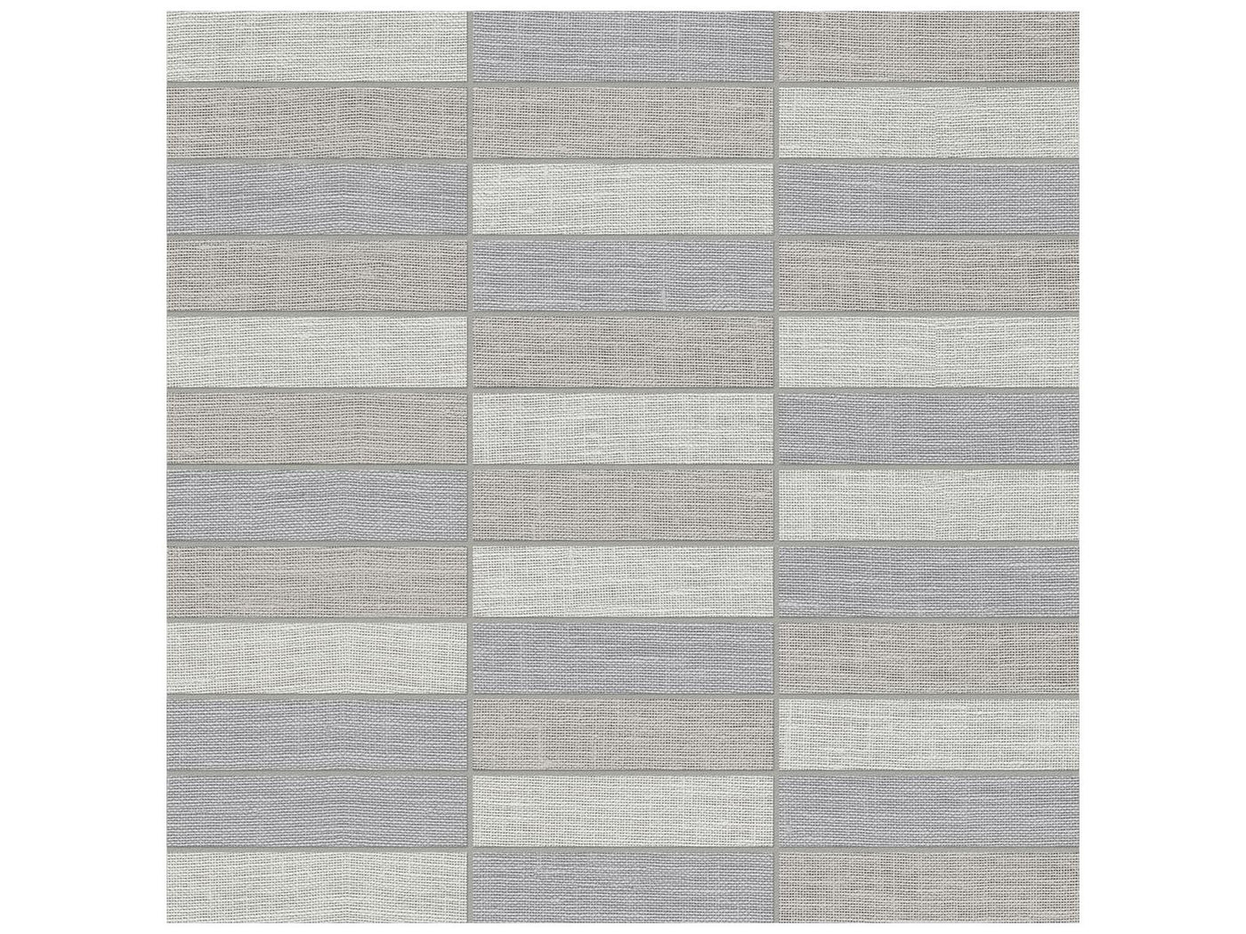 Anatolia Belgian Linen 1 x 4 Stacked 11.73" x 11.73" Porcelain Mosaic