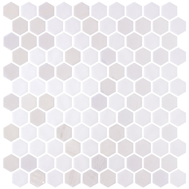 Ottimo Ceramics Cosmo 1.25" Hexagon 12" x 12" Recycled Glass Mosaic