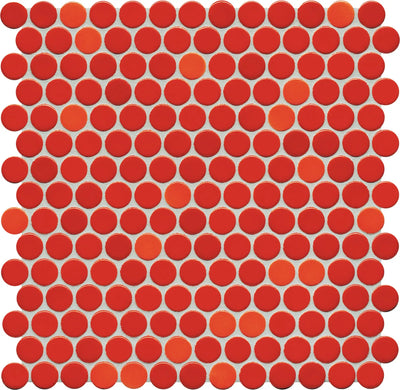 Agrob Buchtal Loop 1" x 1" Round 12.44" x 12.84" Porcelain Mosaic