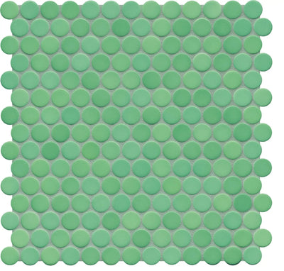 Agrob Buchtal Loop 1" x 1" Anti-Slip Round 12.44" x 12.84" Porcelain Mosaic