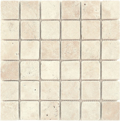 Aspire Stone Travertine 2 x 2 Square 12" x 12" Travertine Mosaic