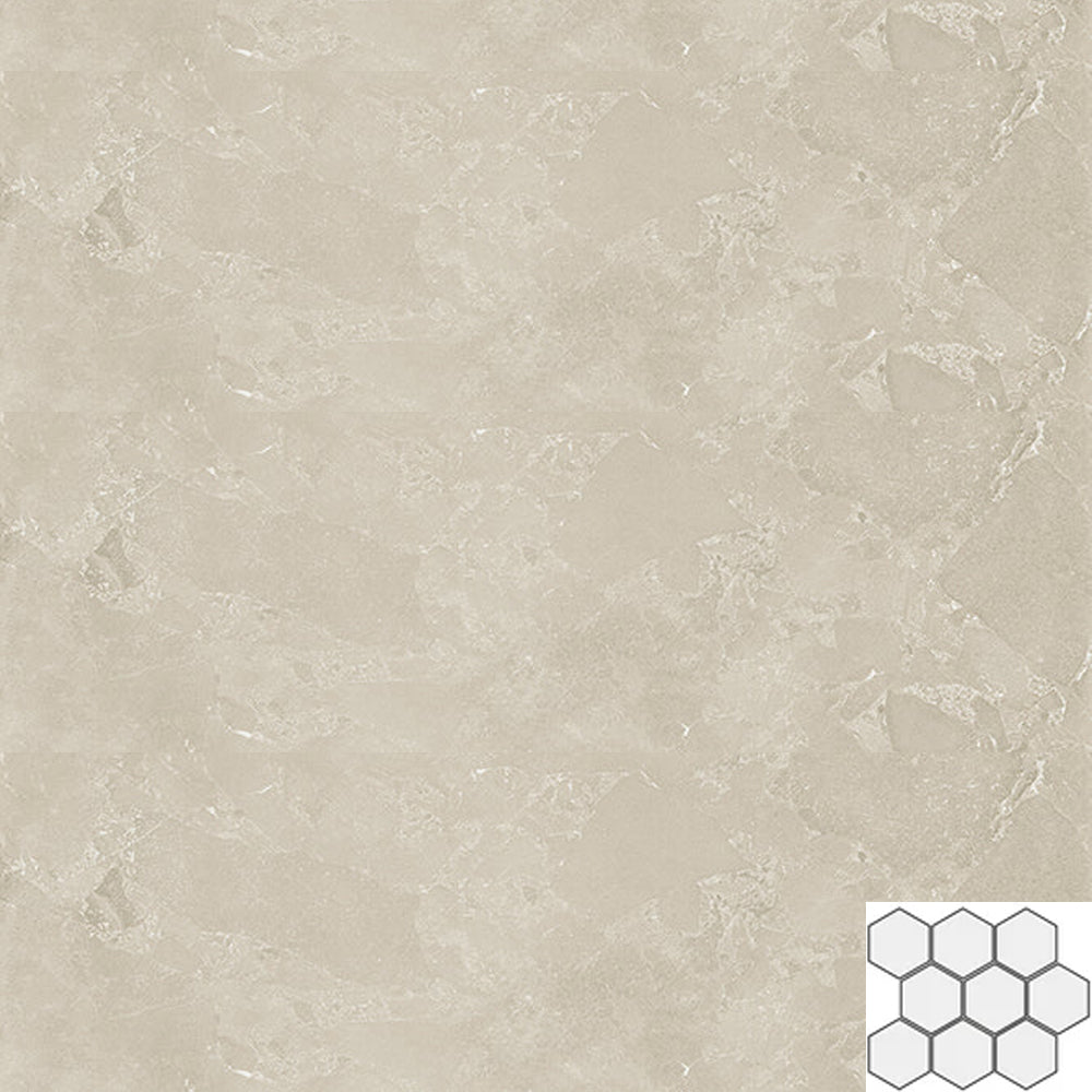 Del Conca USA Horizons Hex 4 x 4 10" x 12" Porcelain Mosaic