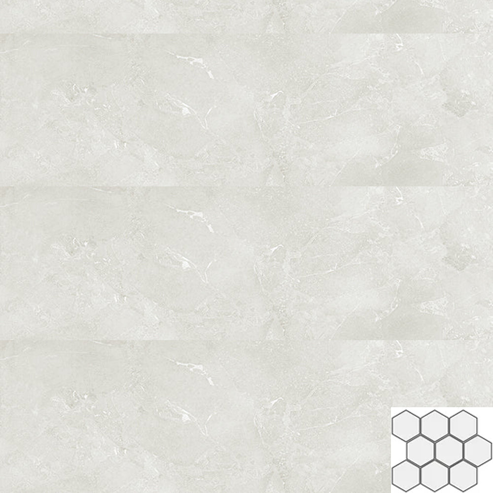 Del Conca USA Horizons Hex 4 x 4 10" x 12" Porcelain Mosaic