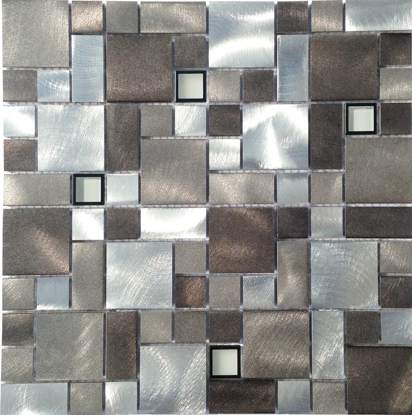 Tesoro Metallica 12" x 12" Aluminum & Glass Mosaic