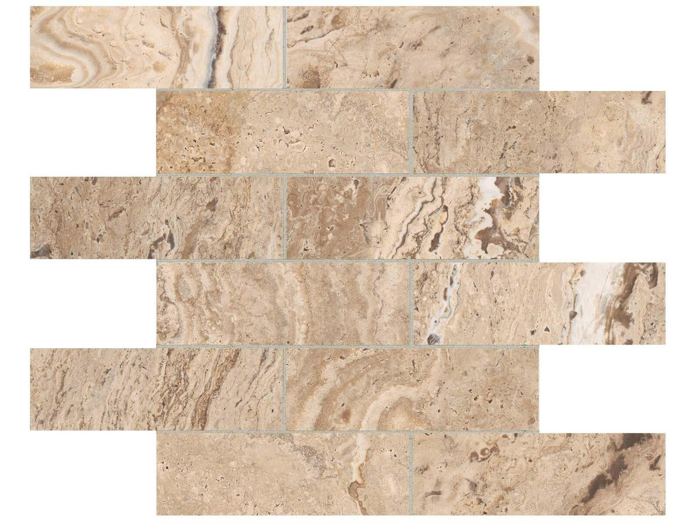 Anatolia Antico 2 x 6 Brick 11.77" x 11.77" Porcelain Mosaic