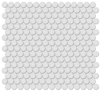 Tesoro Soho Penny Round 11.5" x 12.25" Ceramic Mosaic