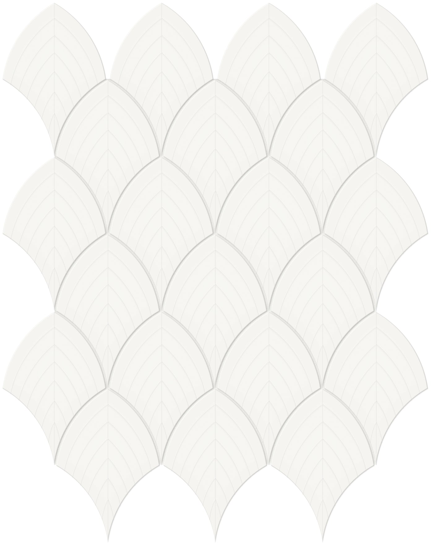 Tesoro Soho Scallop 10.75" x 13.25" Ceramic Mosaic