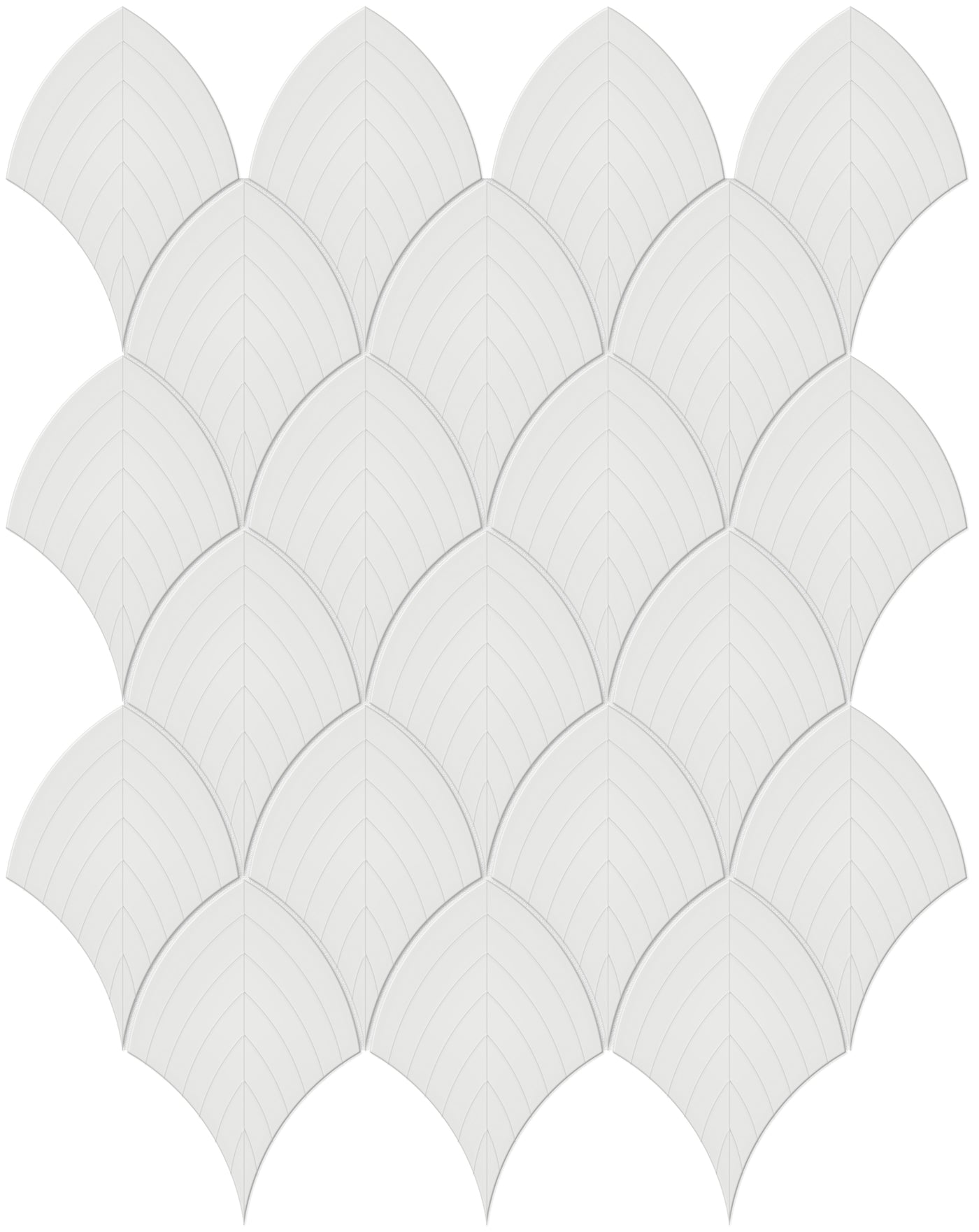 Tesoro Soho Scallop 10.75" x 13.25" Ceramic Mosaic