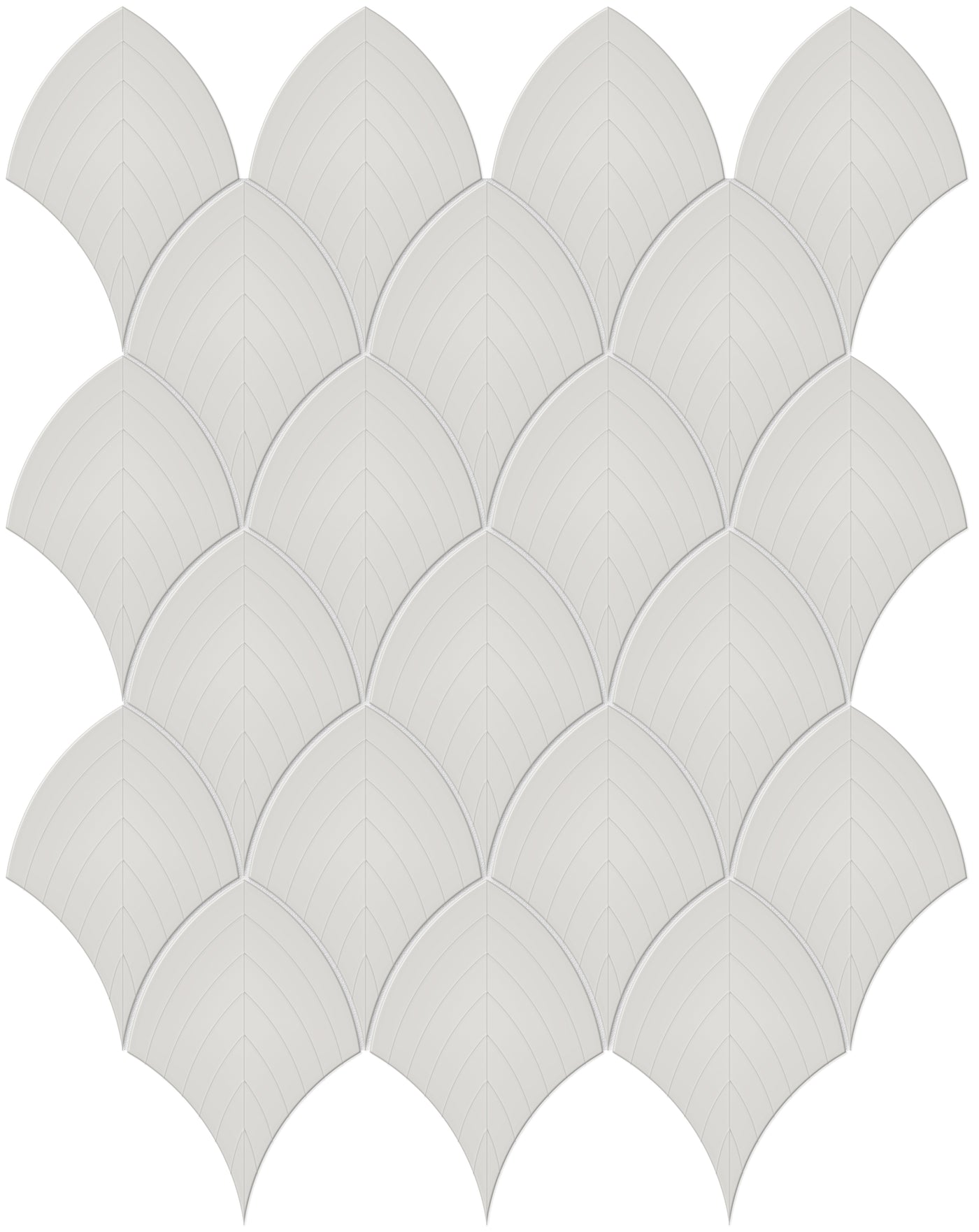 Tesoro Soho Scallop 10.75" x 13.25" Ceramic Mosaic