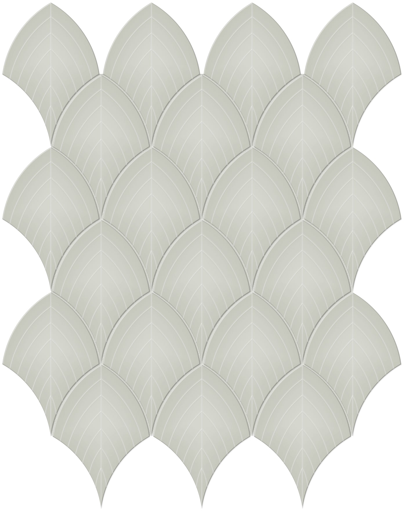 Tesoro Soho Scallop 10.75" x 13.25" Ceramic Mosaic