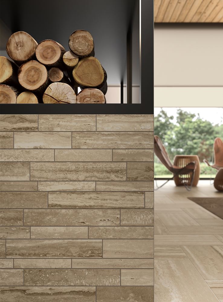 Panaria Ceramica Flow 12" x 28" Porcelain Mosaic