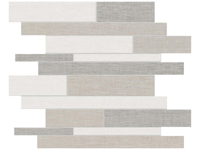 Anatolia Belgian Linen Random Strip 11.73" x 11.73" Porcelain Mosaic