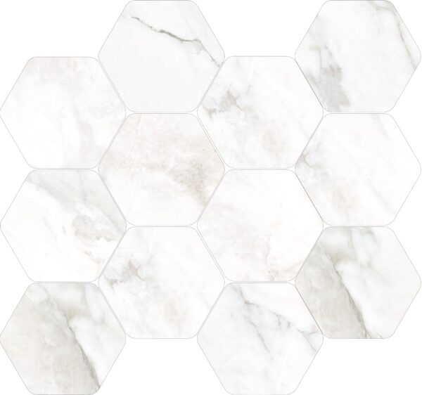 Happy Floors Kobe Hexagon 12" x 13.5" Porcelain Mosaic