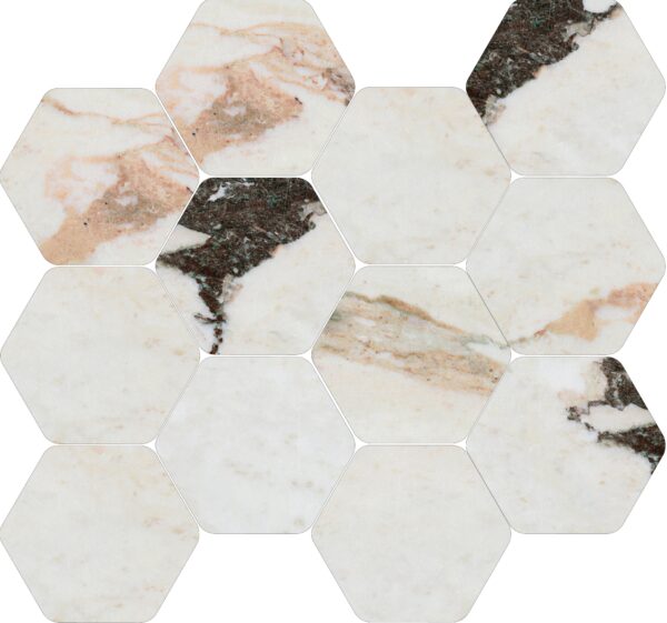 Happy Floors Kobe Hexagon 12" x 13.5" Porcelain Mosaic