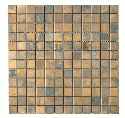 Maniscalco Murray River Metal 1 x 1 12" x 12" Copper & Ceramic Mosaic