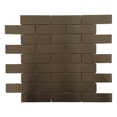 Maniscalco Murray River Metal 1.25 x 4 12" x 12" Stainless Steel & Ceramic Mosaic