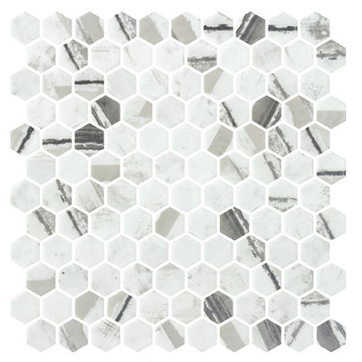 Aragon Hills 1" Hex 11.5" x 11.81" Recycled Glass Mosaic