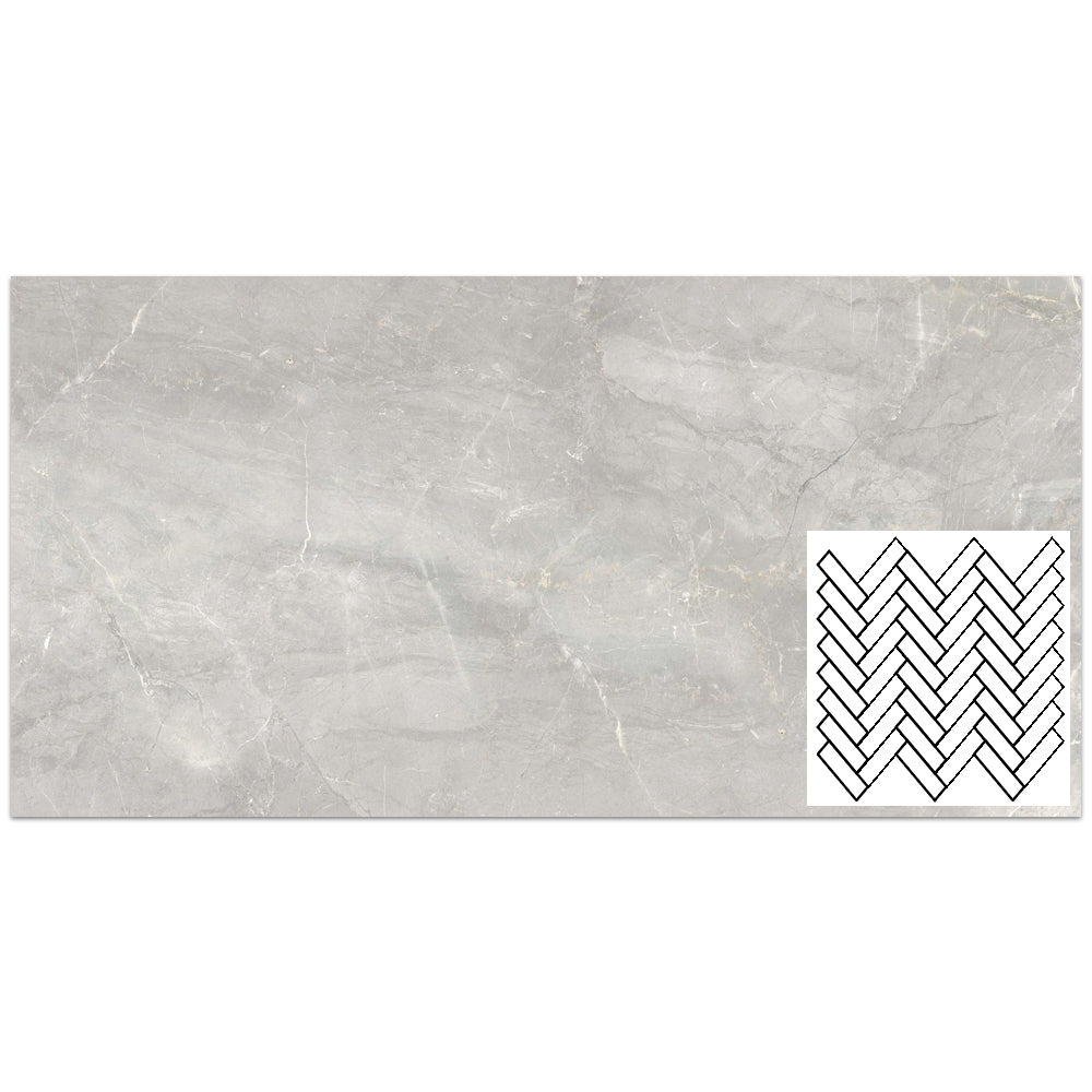 Tesoro La Dolce Vita Herringbone 9.75" x 12" Porcelain Mosaic