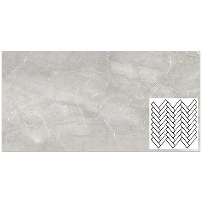 Tesoro La Dolce Vita Herringbone 9.75" x 12" Porcelain Mosaic