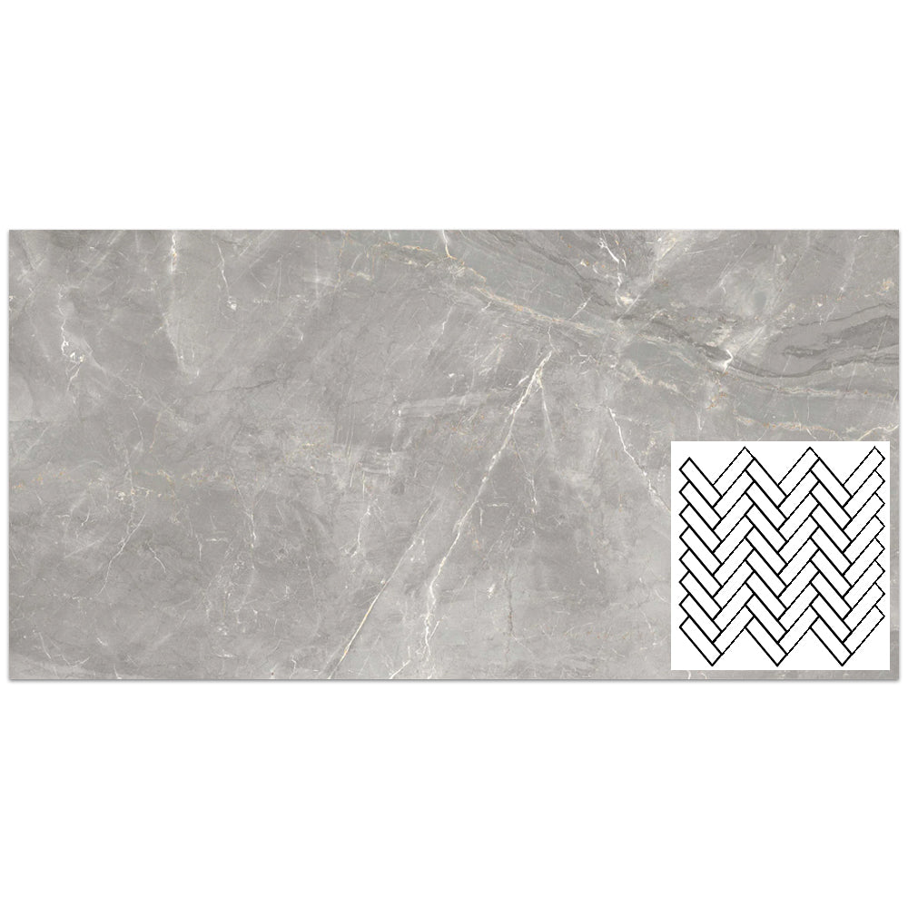 Tesoro La Dolce Vita Herringbone 9.75" x 12" Porcelain Mosaic