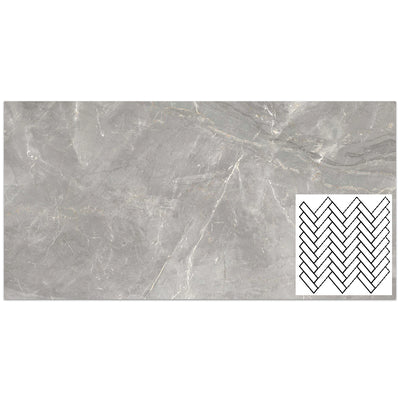 Tesoro La Dolce Vita Herringbone 9.75" x 12" Porcelain Mosaic