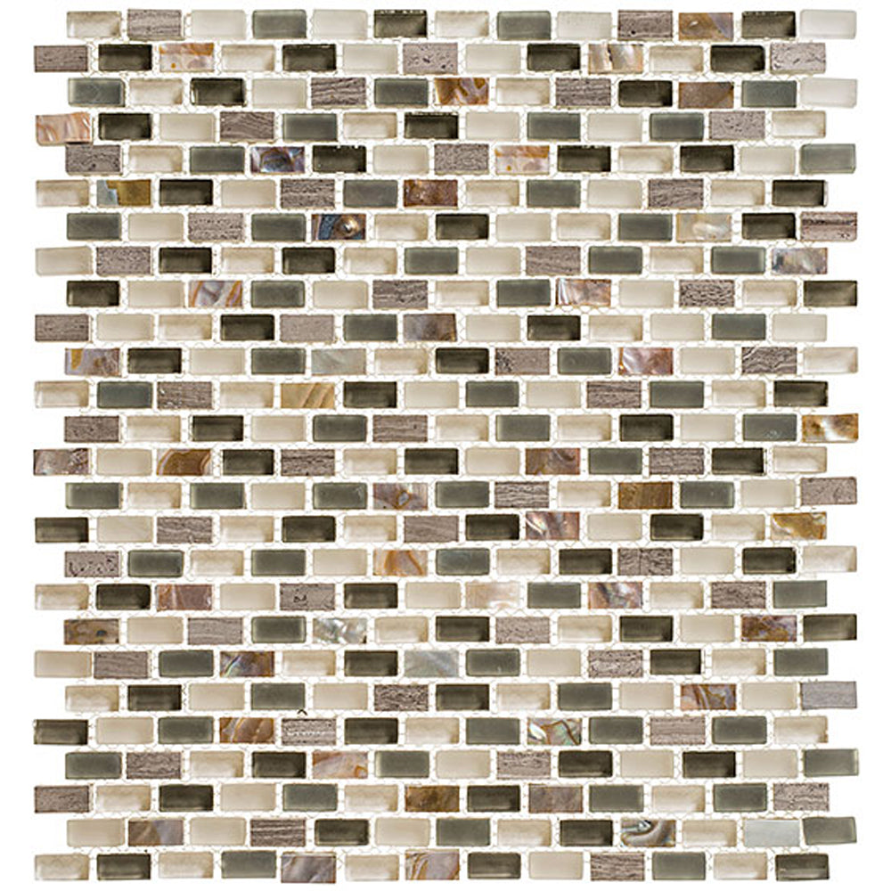 Americana Mini Brick 11.25" x 12.25" Glass Mosaic
