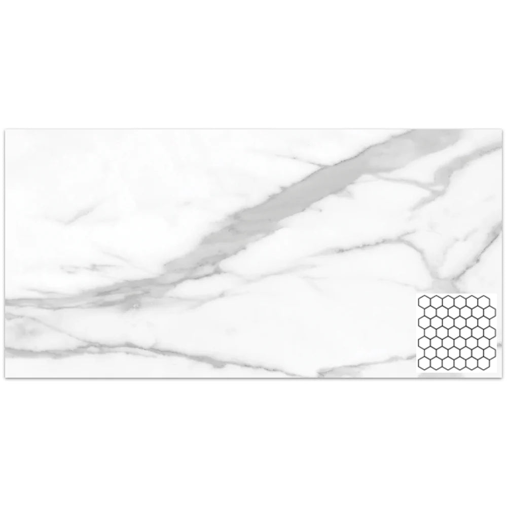 Tesoro La Marca 2" Hexagon 11.75" x 13.25" Porcelain Mosaic