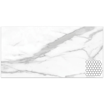 Tesoro La Marca 2" Hexagon 11.75" x 13.25" Porcelain Mosaic