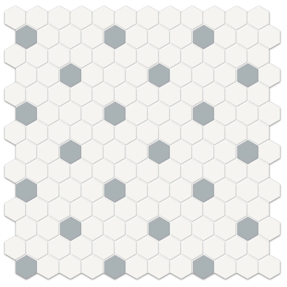 Tesoro Soho 1" Hexagon 11.5" x 11.75" Ceramic Mosaic