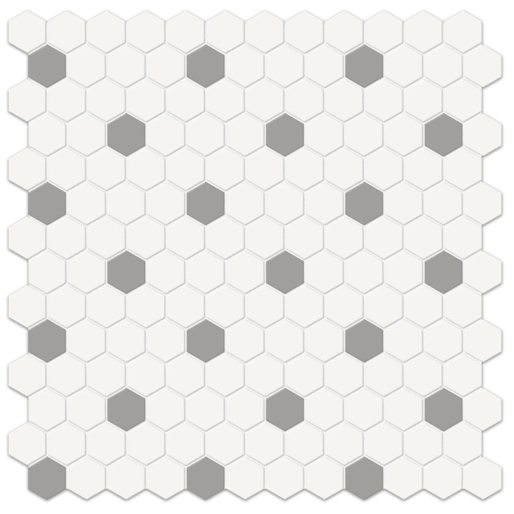 Tesoro Soho 1" Hexagon 11.5" x 11.75" Ceramic Mosaic