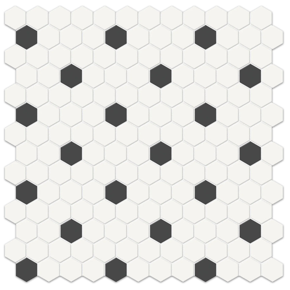 Tesoro Soho 1" Hexagon 11.5" x 11.75" Ceramic Mosaic