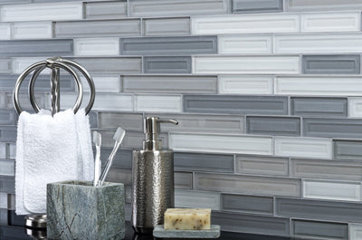 Anthology Highlights Linear 12" x 13" Glass Mosaic