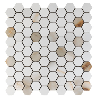 Anthology Marbleridge Reserve Hexagon 12" x 12" Porcelain Mosaic