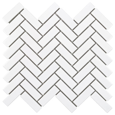 Anthology Porcelart Herringbone 13" x 13" Porcelain Mosaic