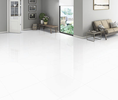 Floors 2000 Apogee 12" x 24" Porcelain Tile White Polished