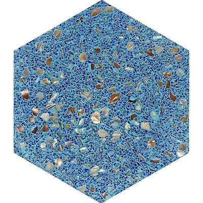 MIR Mosaic Aquaterra Hex 7.9" x 9" Shell & Terrazzo Tile