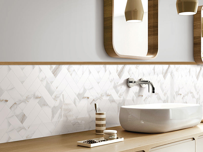 MIR Mosaic Arya Herringbone 11.1" x 12.36" Porcelain Mosaic