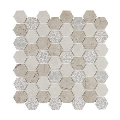 Lungarno Artisan 1.5" Hexagon 11.25" x 11.25" Glass Mosaic