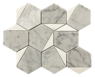 Ottimo Ceramics Arya Hexagon 12" x 12" Marble Mosaic