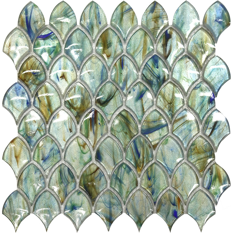 MIR Mosaic Glamour Scale 10.8" x 11.3" Glass Mosaic