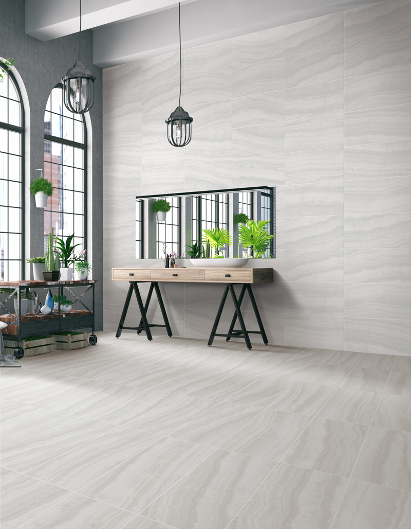 QDI Surfaces Atlas 11" x 22" Porcelain Tile Ice Grey