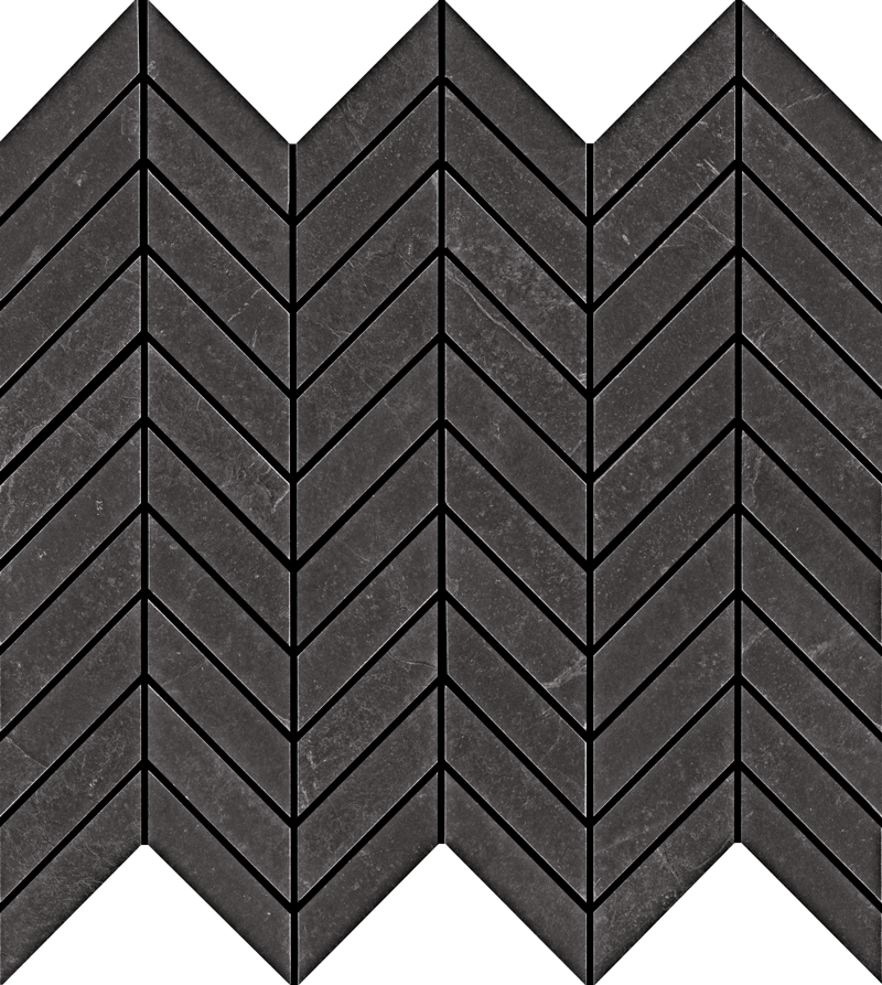 QDI Surfaces Absolute Slate Chevron 14.5" x 16" Porcelain Mosaic