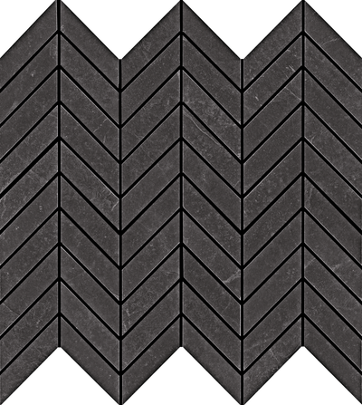 QDI Surfaces Absolute Slate Chevron 14.5" x 16" Porcelain Mosaic