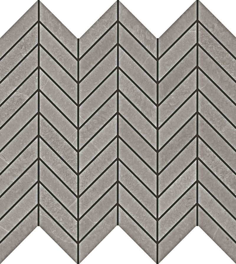 QDI Surfaces Absolute Slate Chevron 14.5" x 16" Porcelain Mosaic